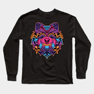 Dog In Neon Color Long Sleeve T-Shirt